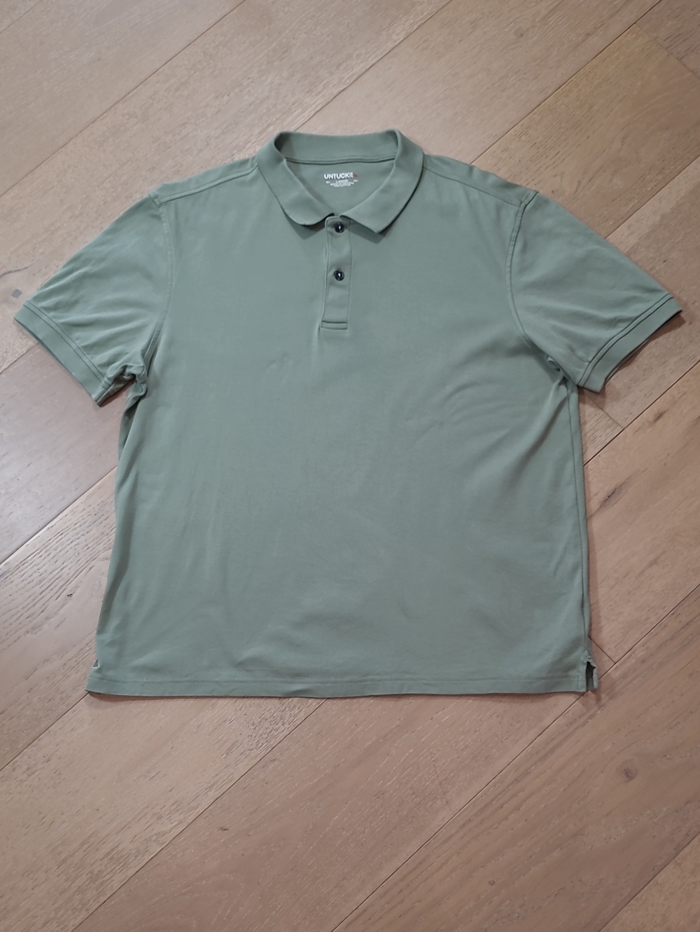 EUC UNTUCKit Polo Shirt Men's sz L Sage Green Golf/Athleisure Short Sleeve